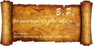 Braverman Piládész névjegykártya